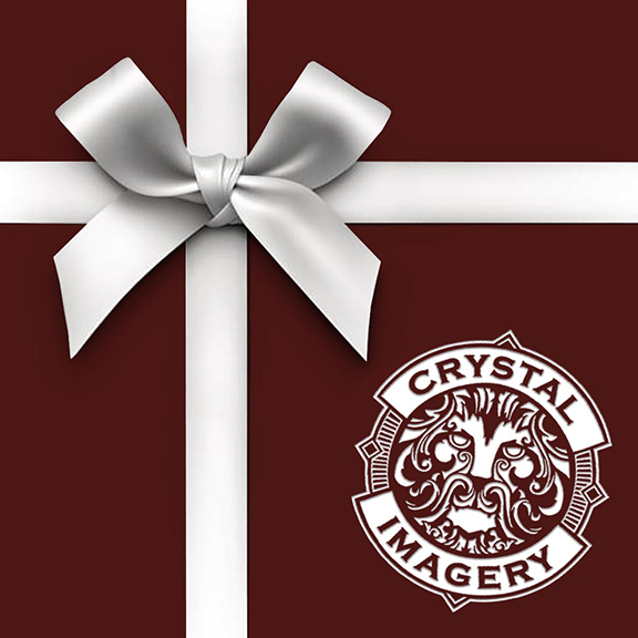 Gift Card Present Image with Crystal imagery logo and bow