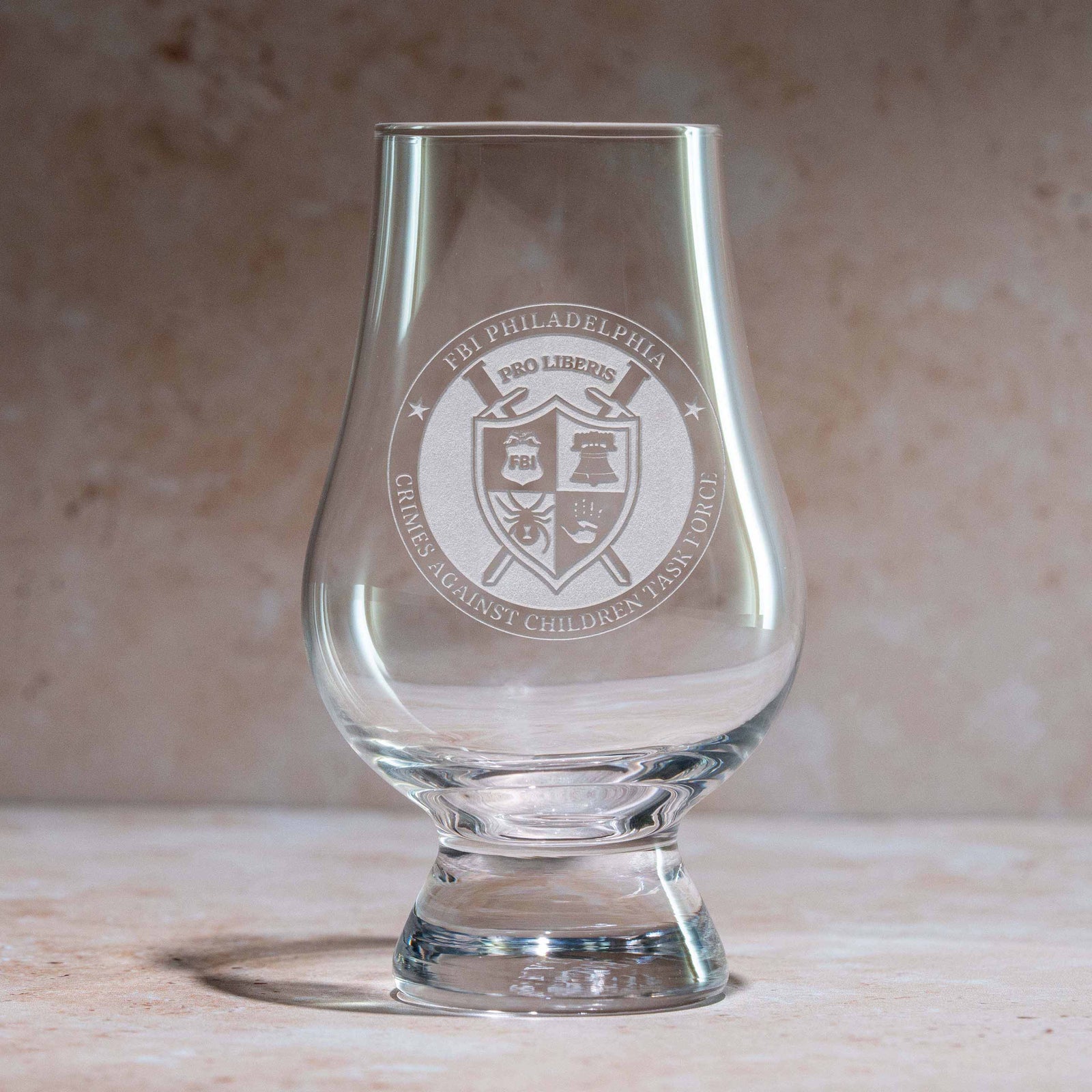 FBI Philadelphia Engraved Glencairn Glass