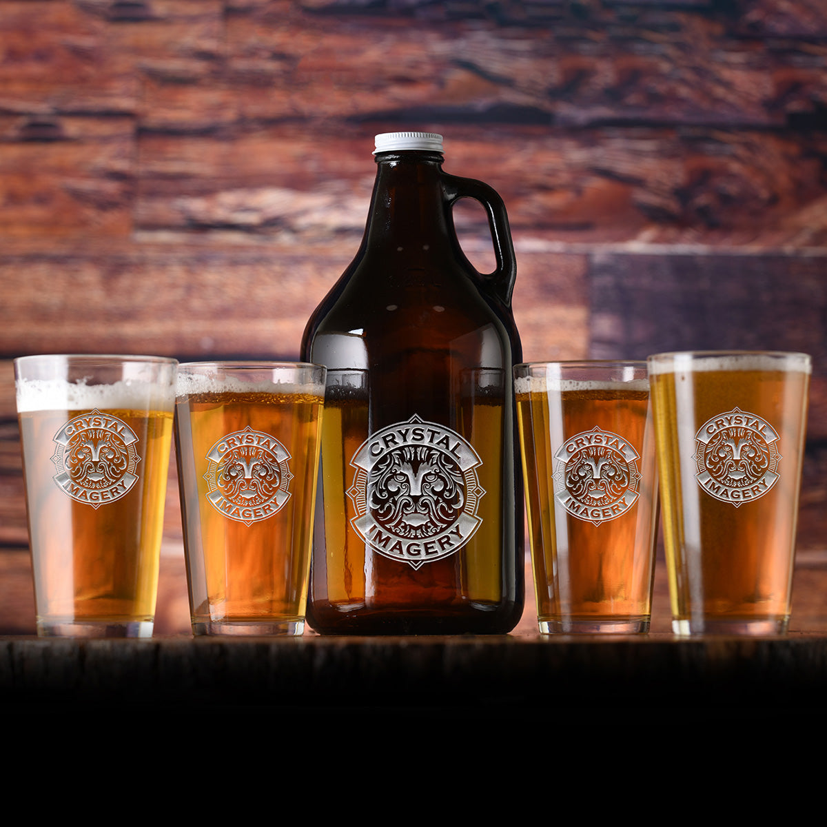 Your Own Logo, Beer Growler Pint Pub Glass Set