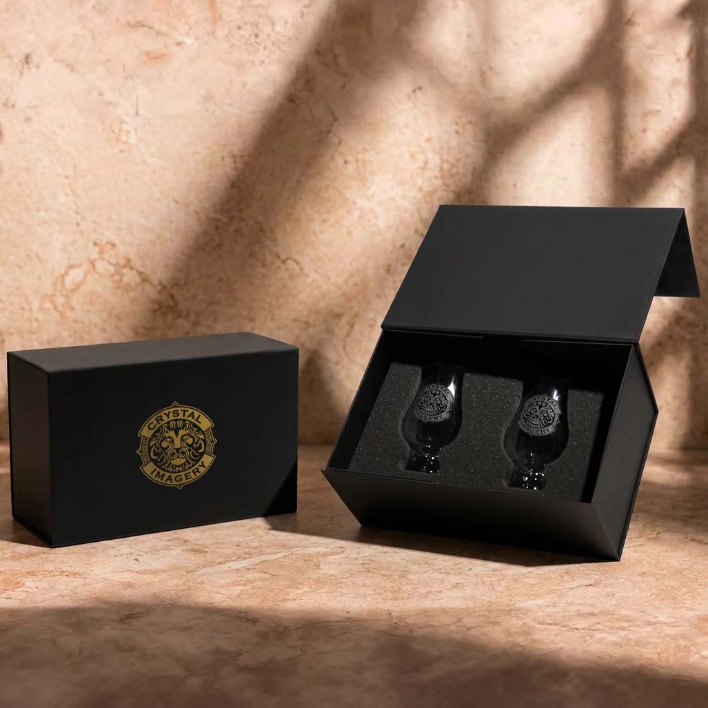 Custom Logo Glencairn Whisky Glass Gift Set with Custom Gift Box – Set of 2
