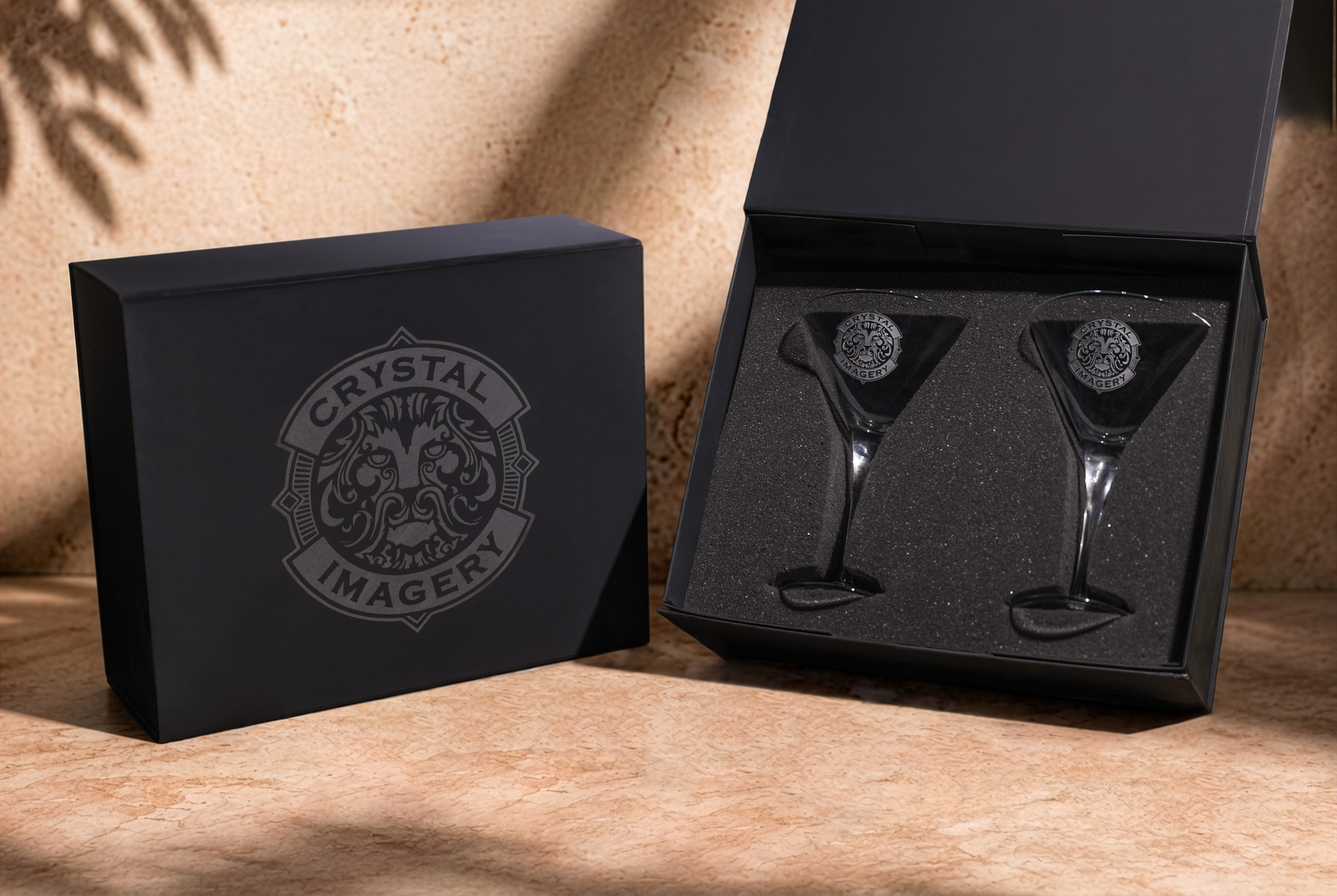 Custom Logo Martini Glass Gift Set with Custom Gift Box – Set of 2