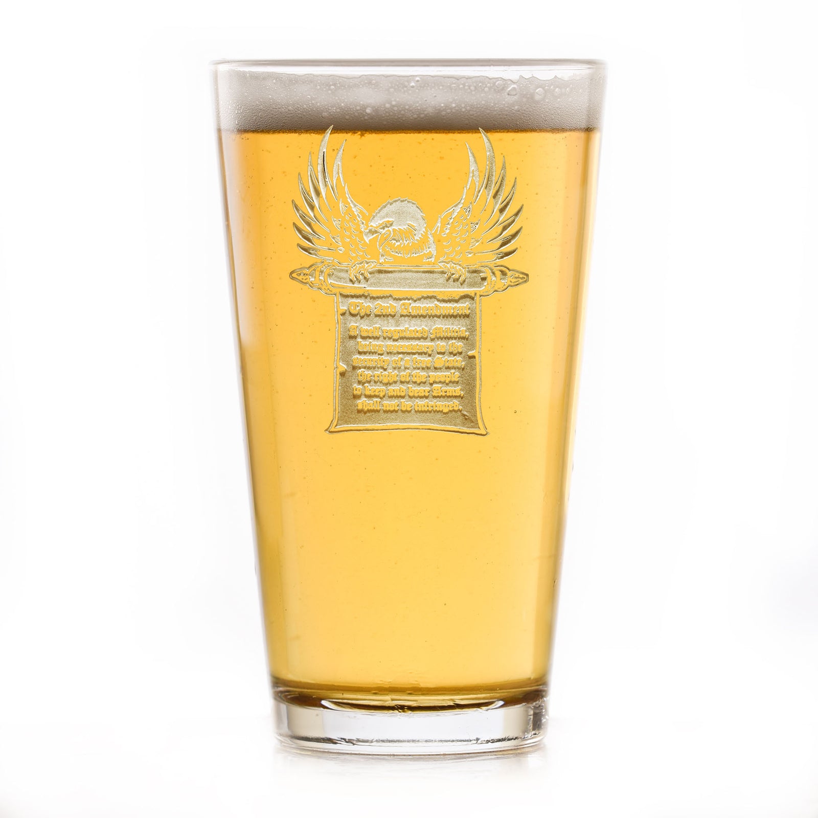 2nd Amendment Gun Rights, Pint Pub Beer Glass