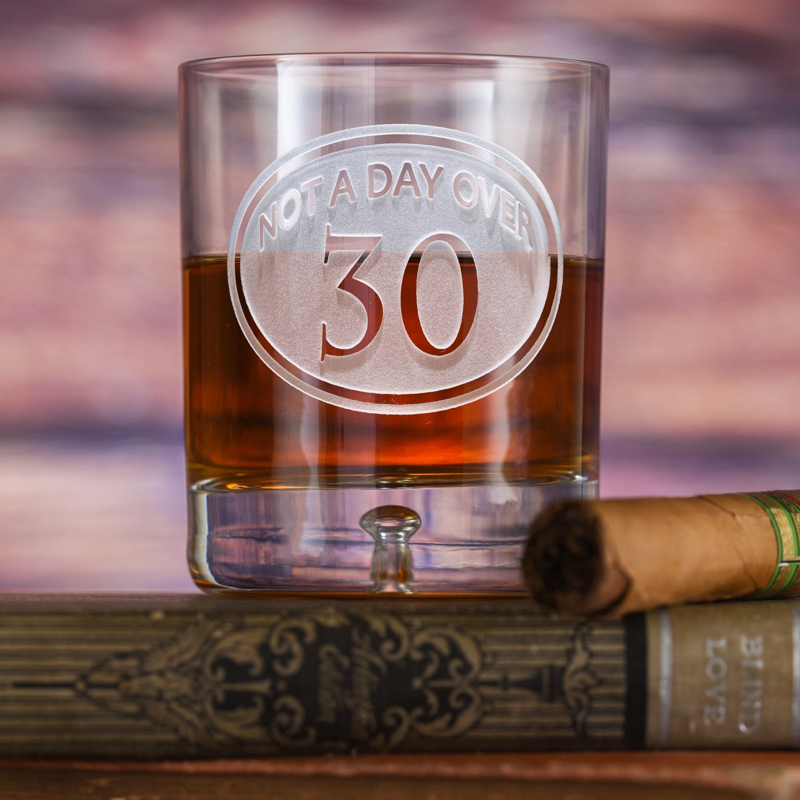 Engraved 30th Birthday Whiskey Glass, Crystal