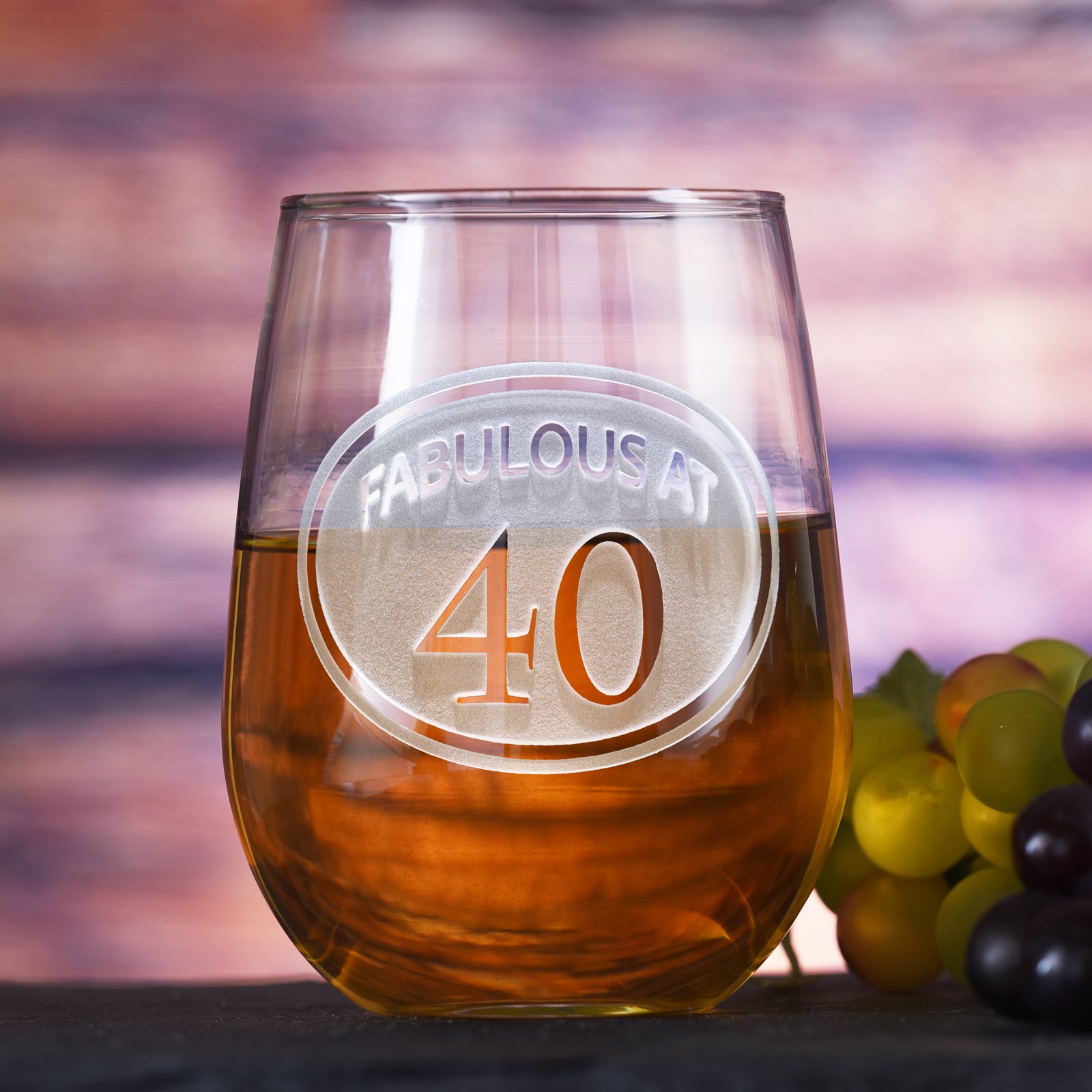 Engraved 49th Birthday Stemless Wine Glass