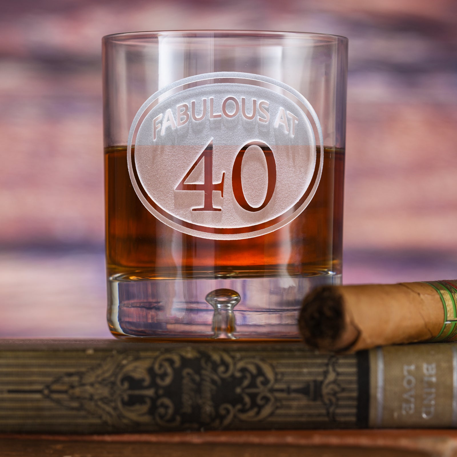 Engraved 40th Birthday Whiskey Glass, Crystal