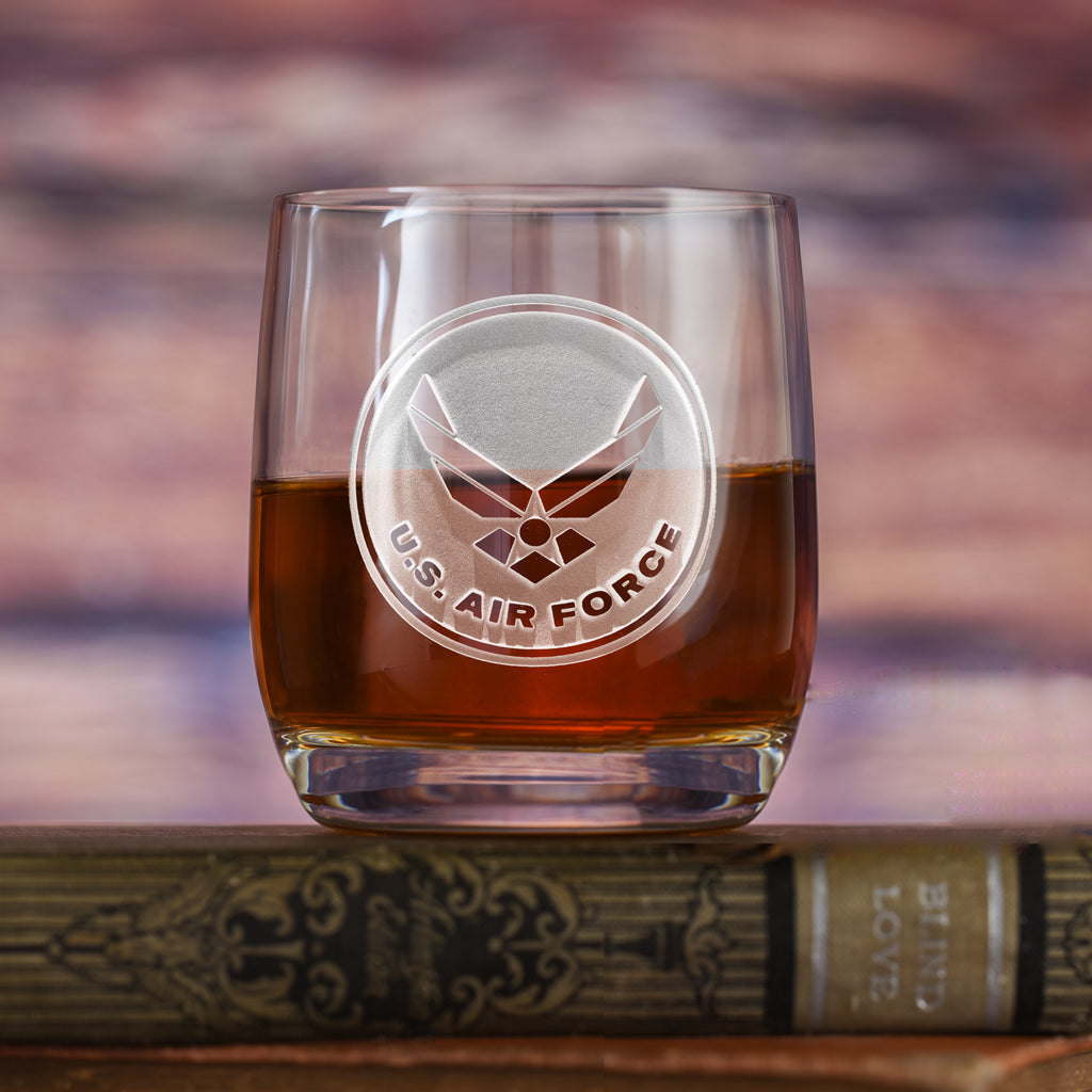 Air Force Weinland Whiskey, Engraved Crystal Glass