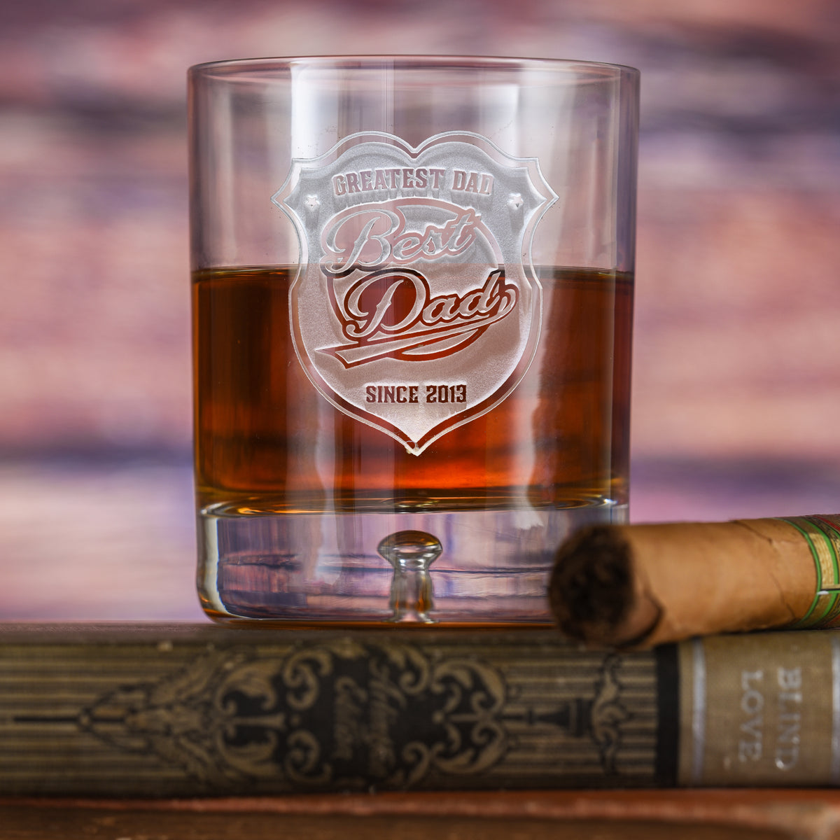 World's Best Dad, Whiskey Scotch Glass - Crystal