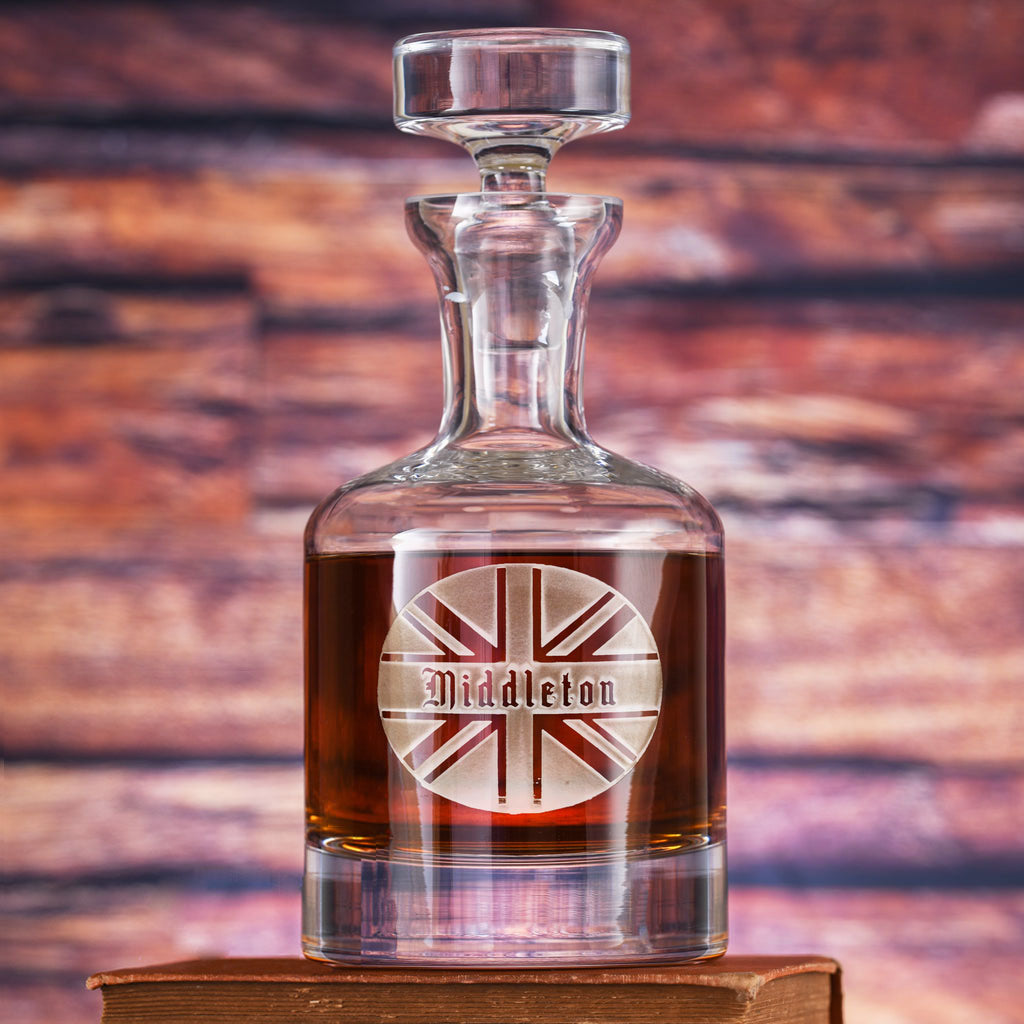 British Flag Personalized Decanter