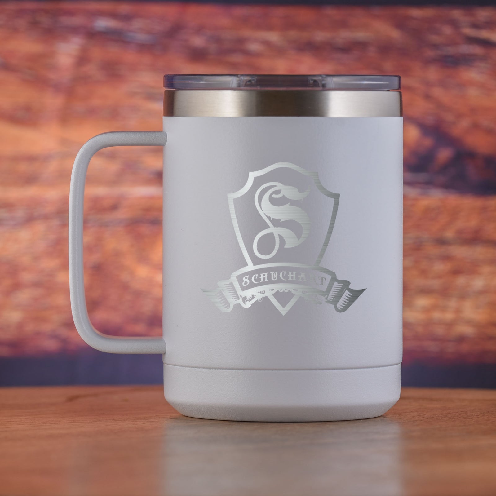 Custom Engraved Coffee Mug Tumbler with Handle