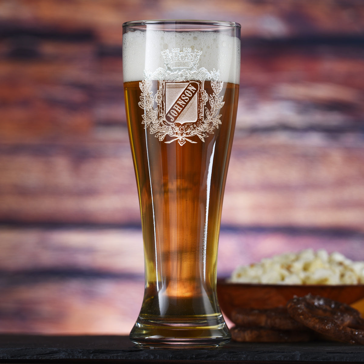 Pilsner Beer Glass - Family Crest