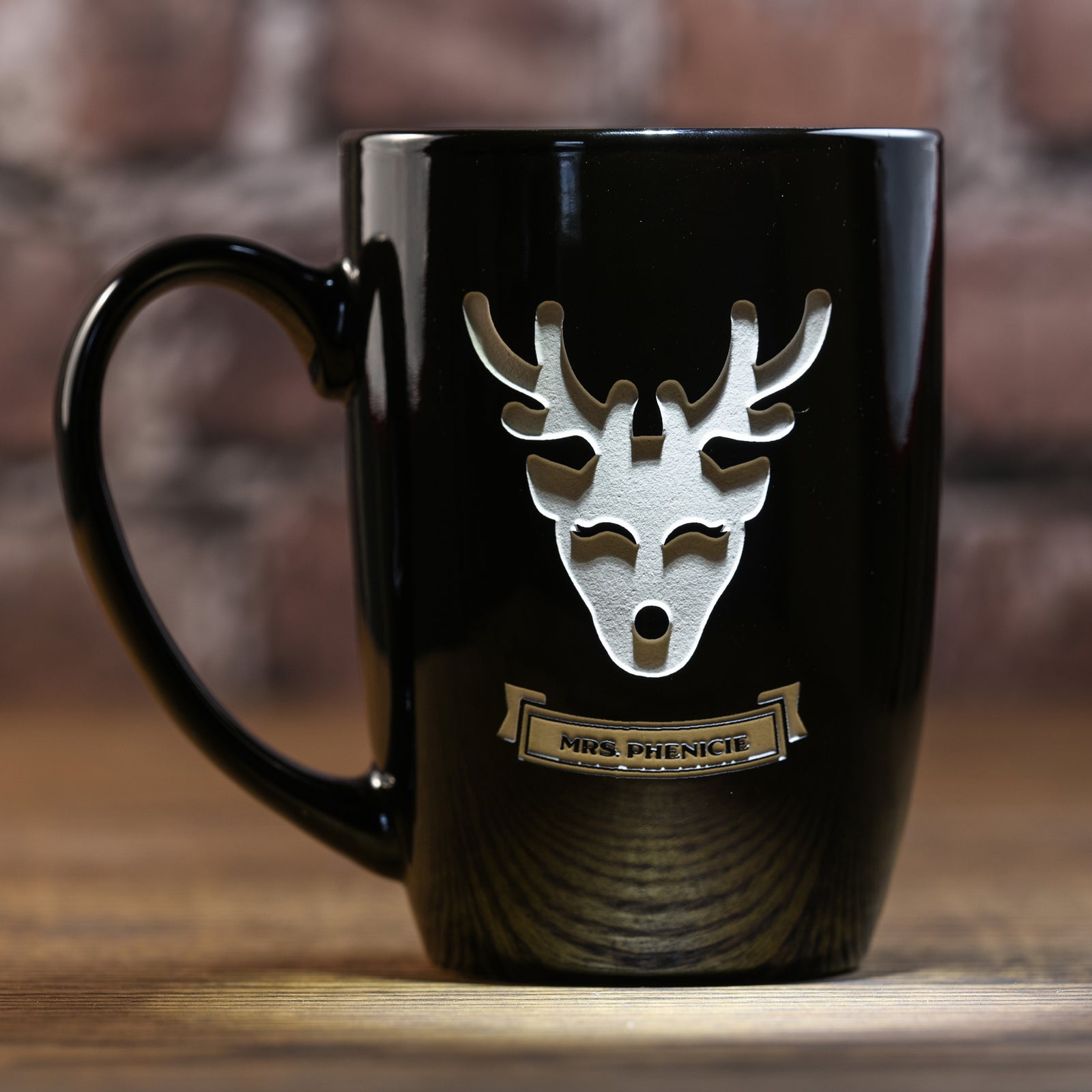 Personalized Reindeer Christmas Coffee Mug