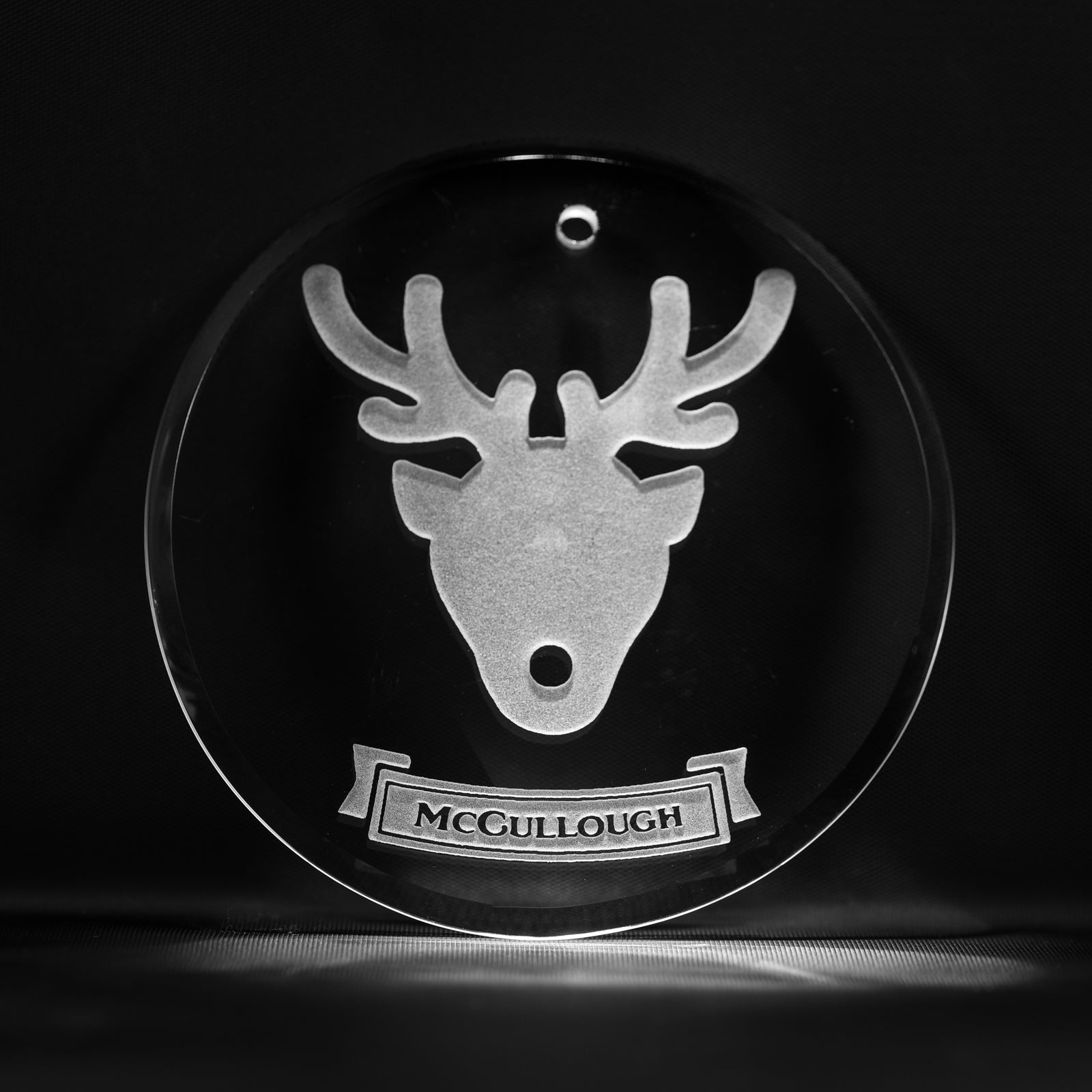Engraved, Personalized Reindeer Christmas Ornament
