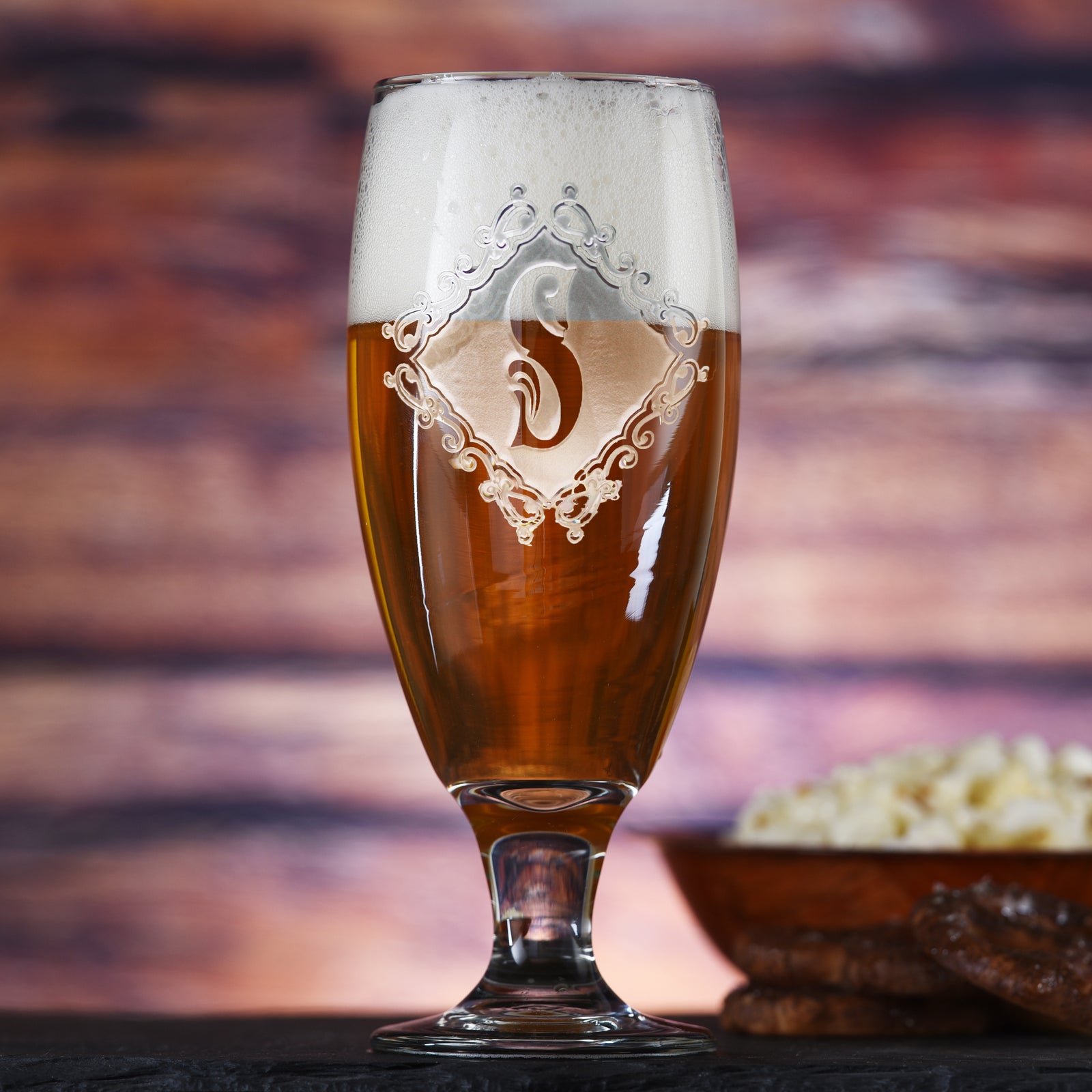 Engraved, Monogrammed Diamond Goblet