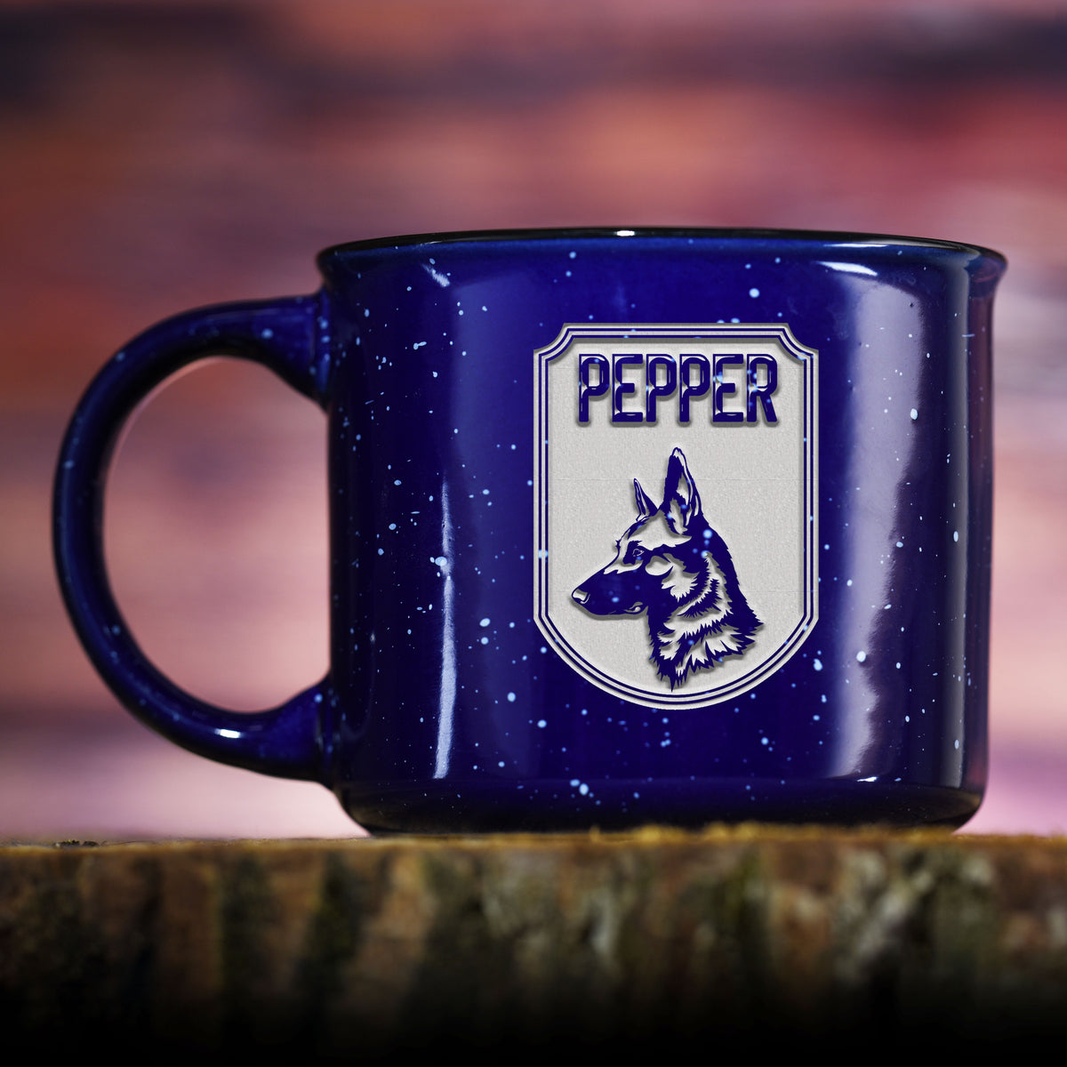 Your Dog Breed, Custom Blue Campfire Mug