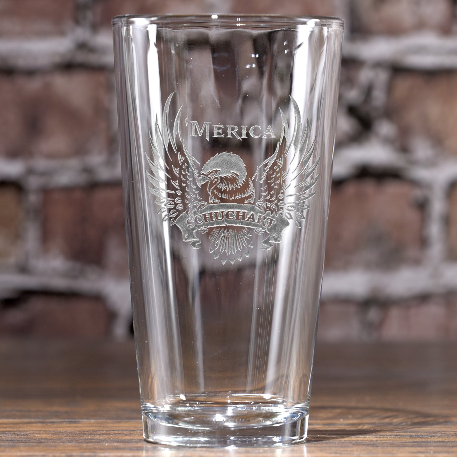 Patriotic USA 'Merica, Bald Eagle Pint Beer Glass