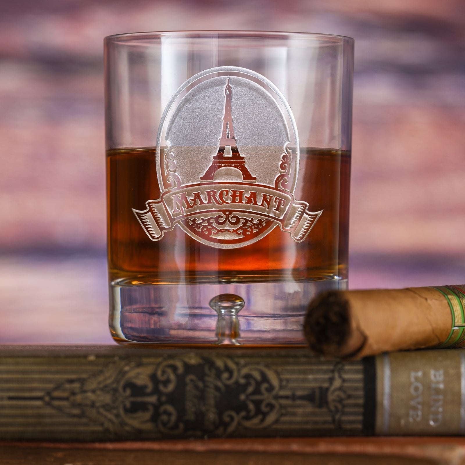 Eiffel Tower Scotch Glass, Crystal