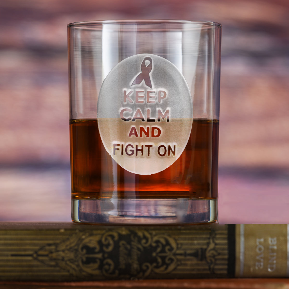Breast Cancer Awareness Scotch Glass