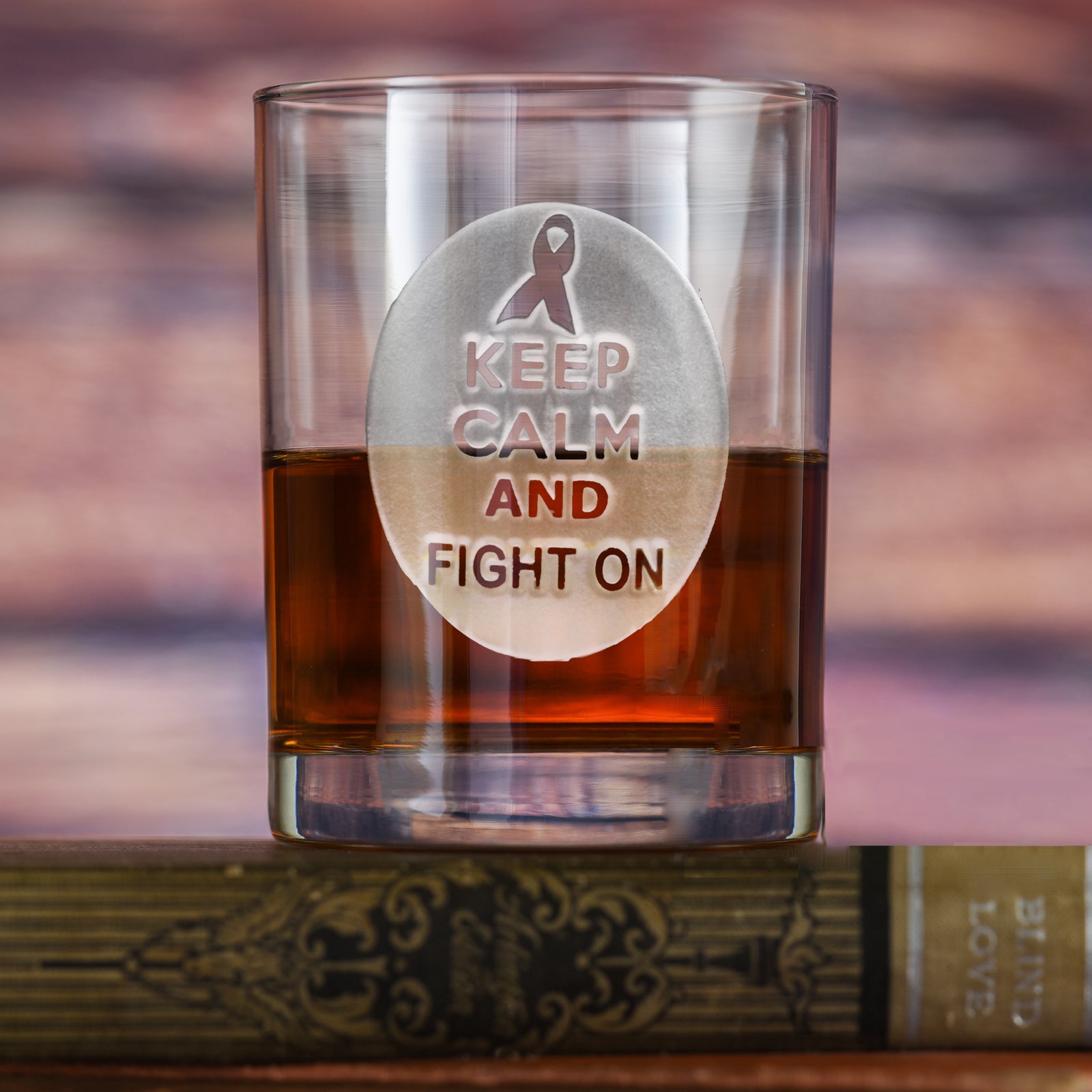 Breast Cancer Awareness Scotch Glass