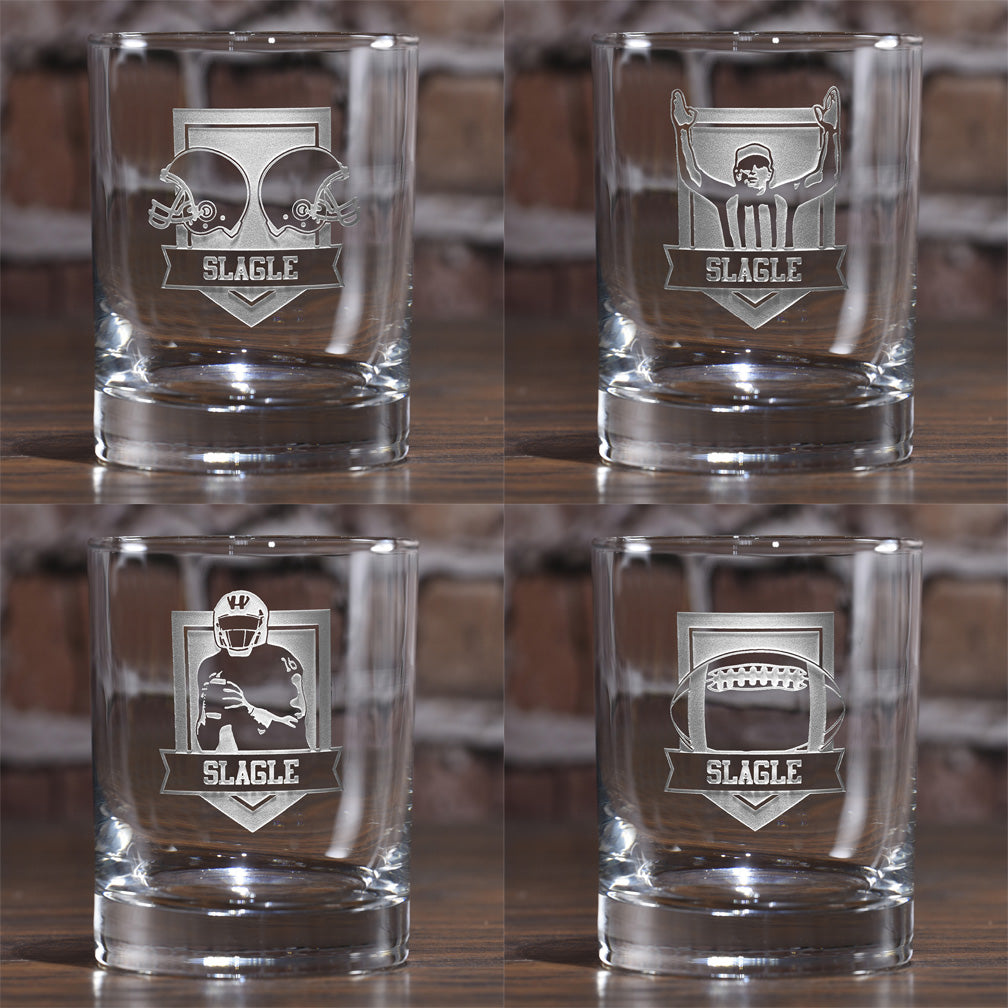 Football Super Bowl Fans Whiskey Glass Set