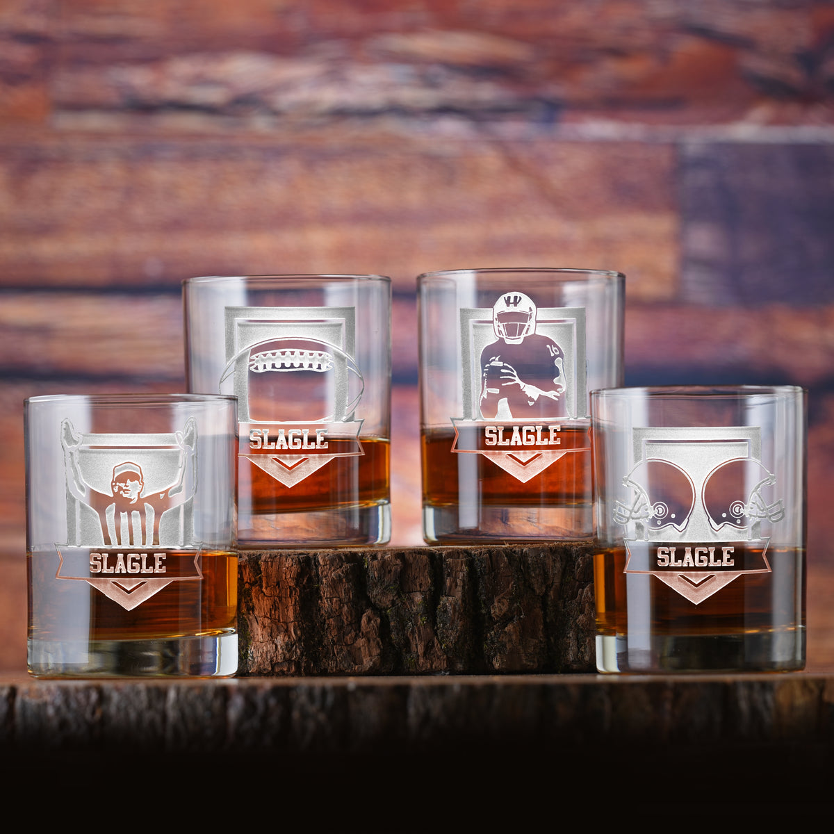 Football Super Bowl Fans Whiskey Glass Set