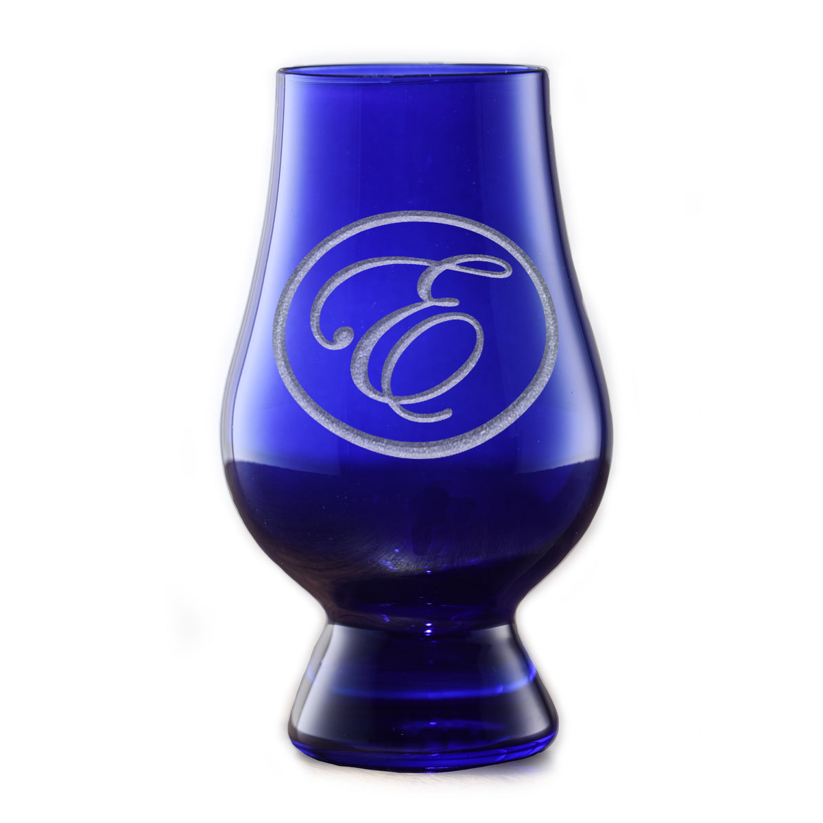 Blue Glencairn Whisky Glass - with Monogram