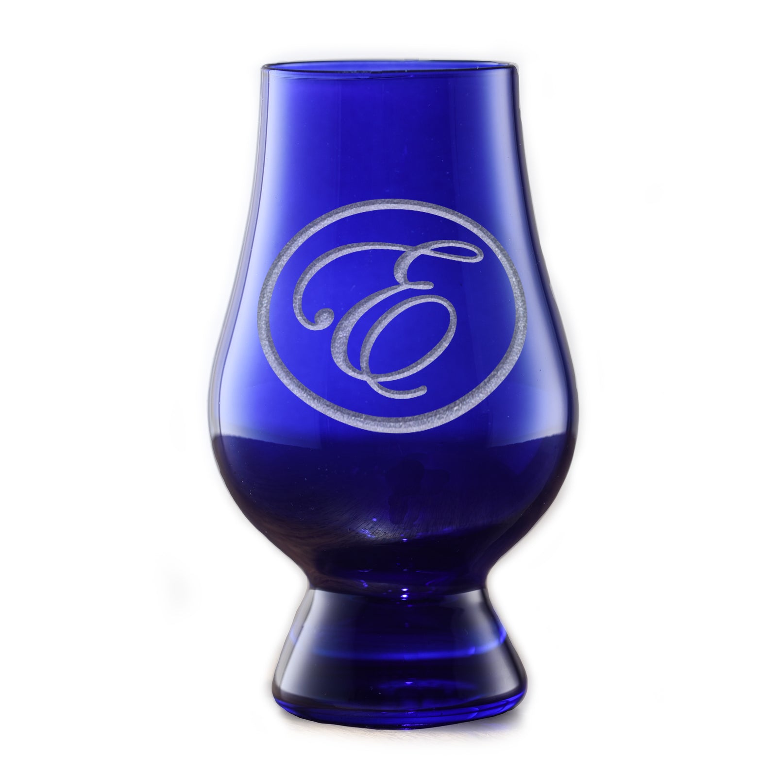 Blue Glencairn Whisky Glass - with Monogram