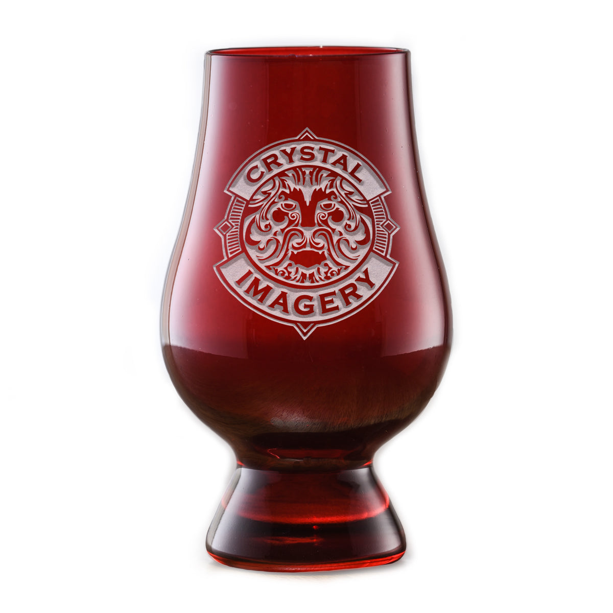 Custom Logo Engraved Red Glencairn Glass