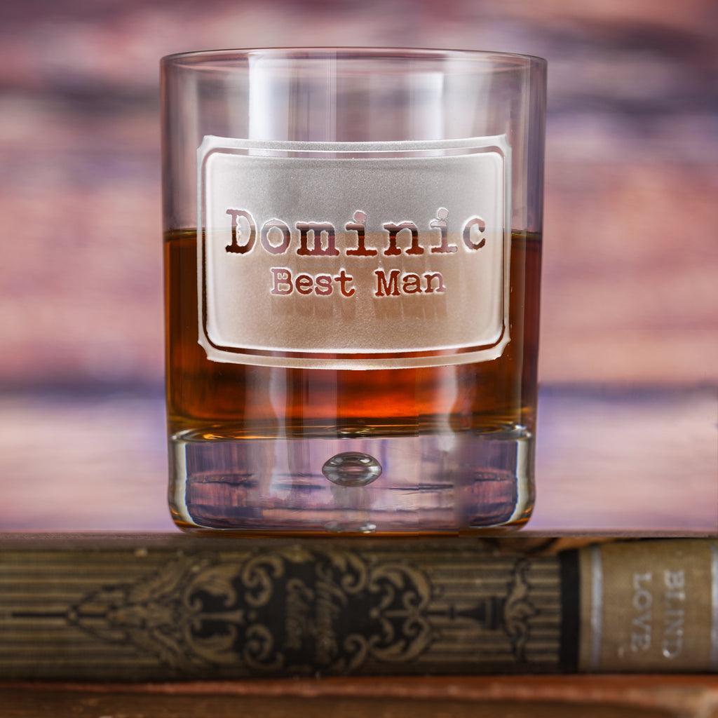 Whiskey Bar Glasses, Engraved - Best Man, Groomsmen Gifts