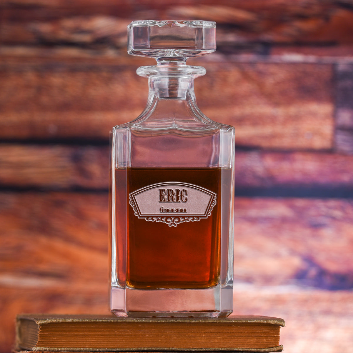 Custom Groomsman Best Man Square Decanter