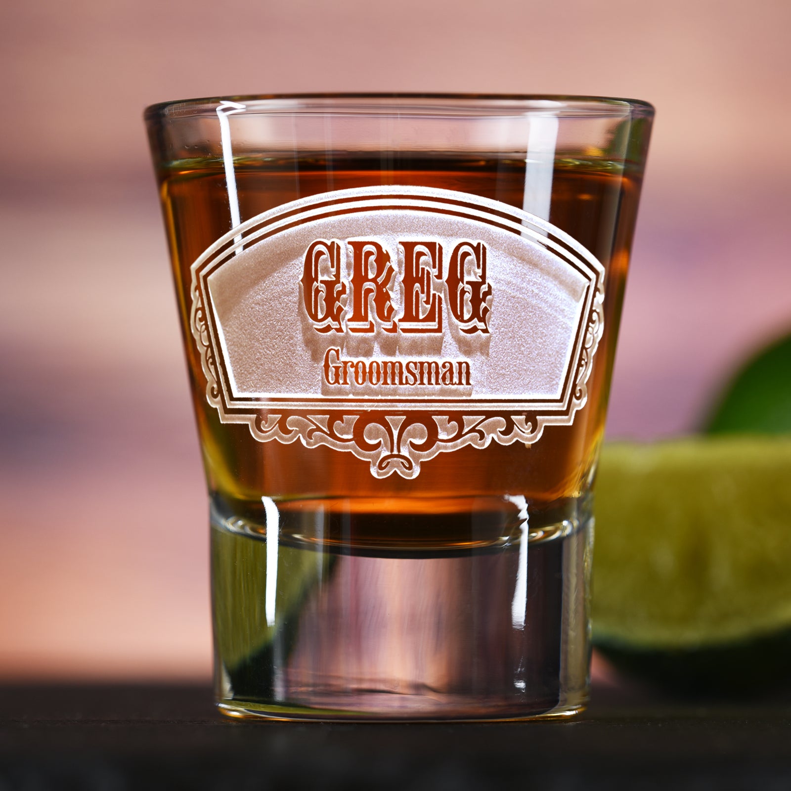 Groomsmen Shot Glass, Engraved
