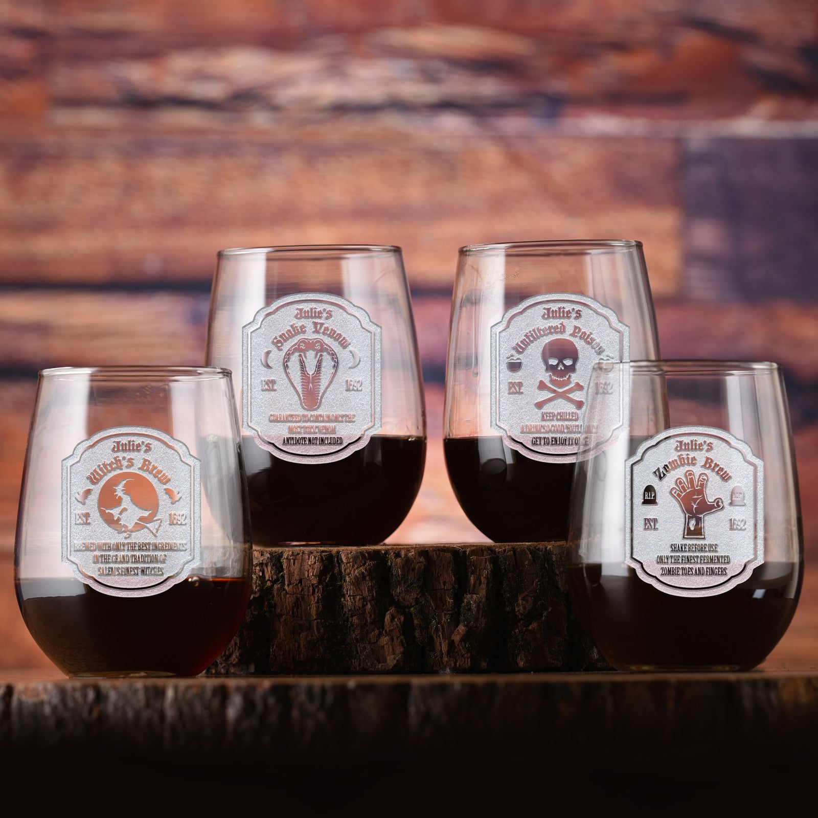 Halloween Witch's Brew & Potion, Stemless Wine Glasses