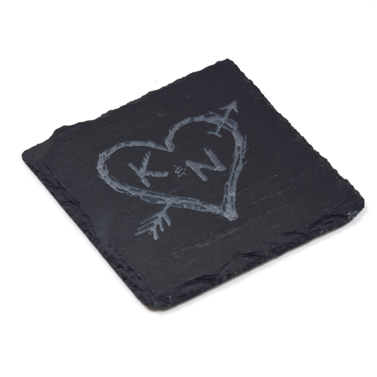 Heart & Arrow, Custom Slate Coasters (Set of 4)
