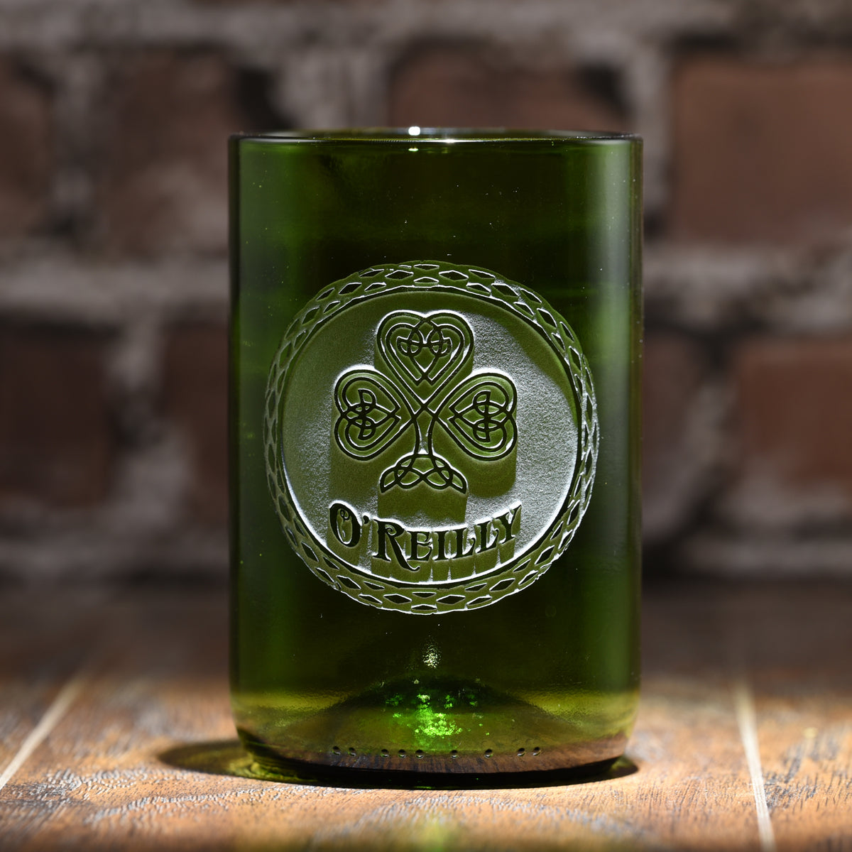 Irish Green Wine Bottle Glass Tumbler, St-Patrick's Day Gift