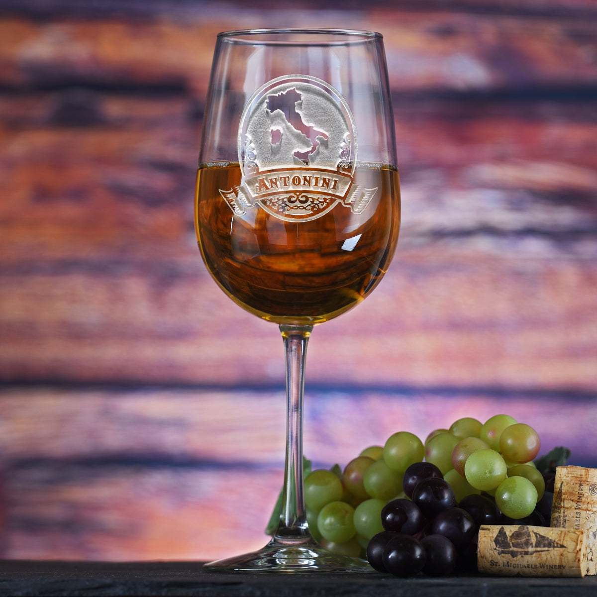 Personalized, Italian Wine Glass, Engraved