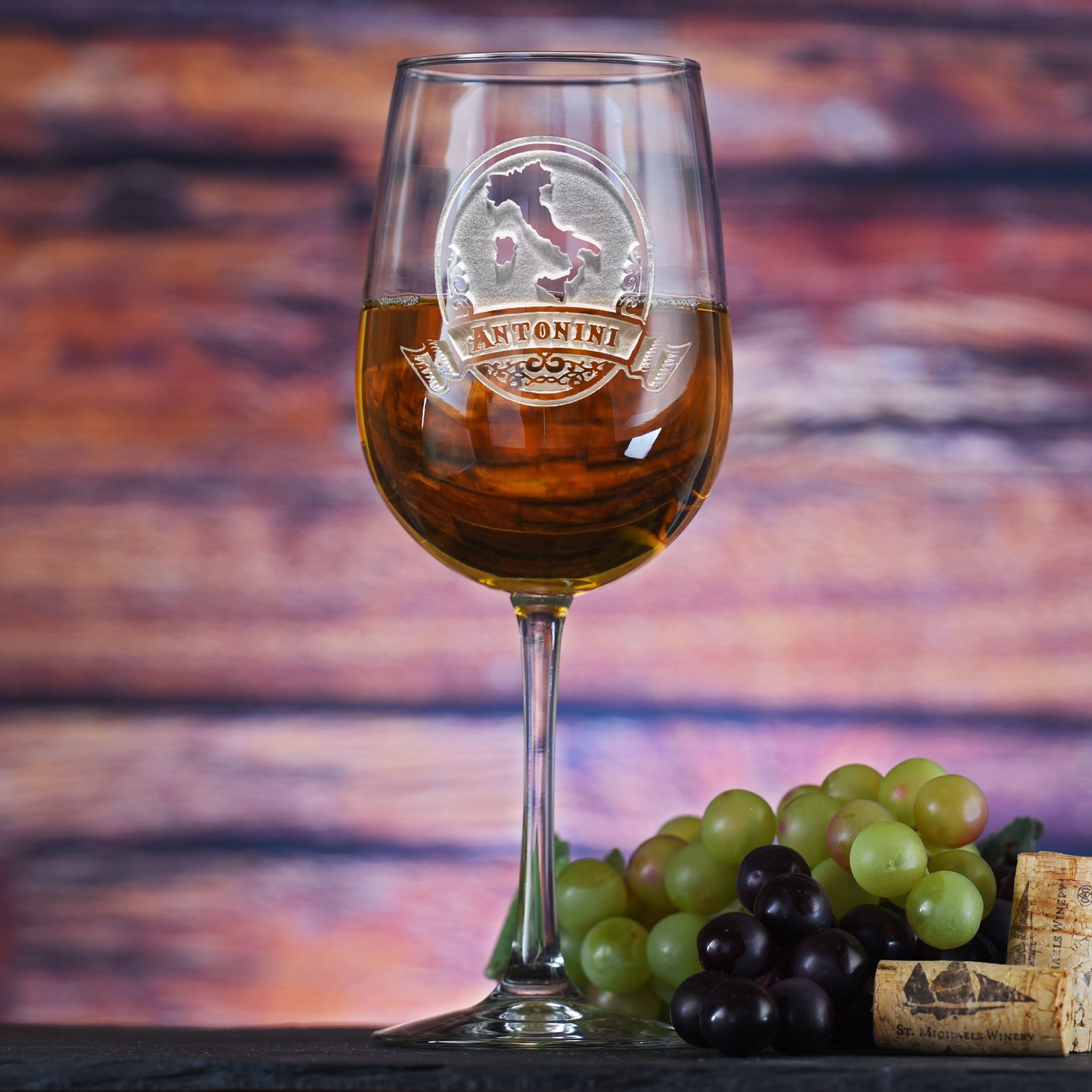 Personalized, Italian Wine Glass, Engraved