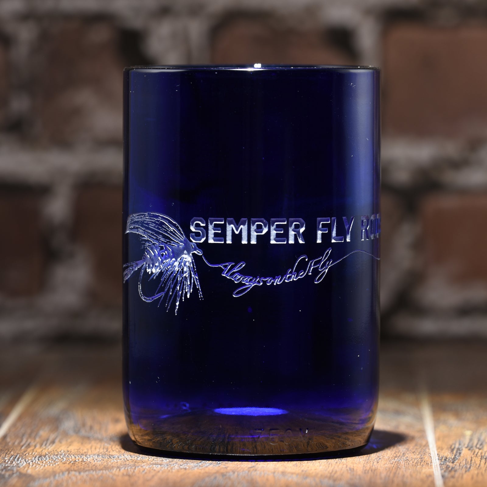 Cobalt Blue, Recycled Wine Bottle Glass - with Your Logo
