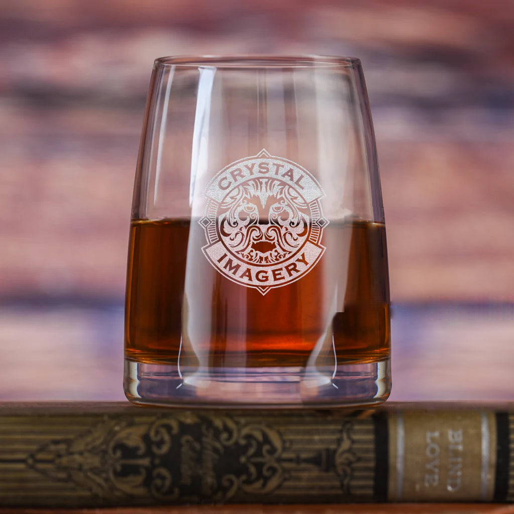 Laser Etched My Logo Whiskey Glass, Stolzle Crystal Corporate Glassware