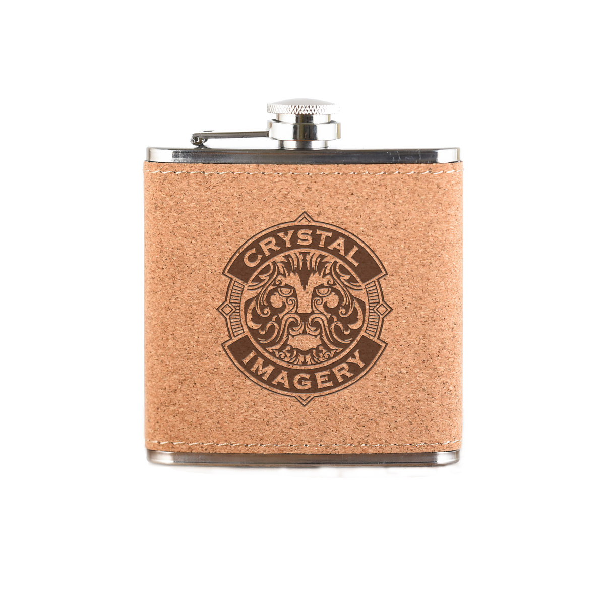 Your Logo, Cork Pocket Flask Engraved