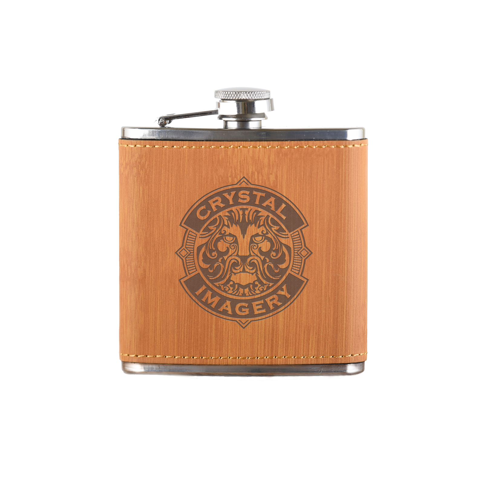 Your Logo, Bamboo Pocket Flask Engraved