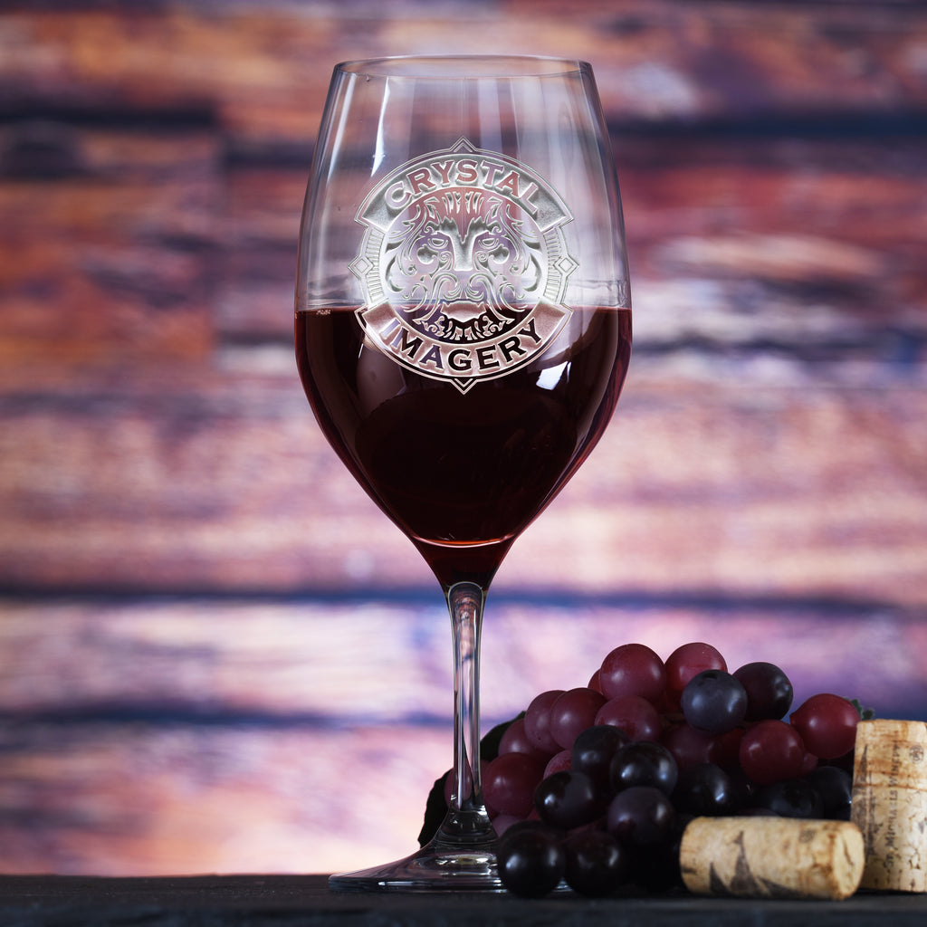 mudder Grav eskalere Your Logo Engraved Lead-Free Crystal Red Wine Glasses– Crystal Imagery