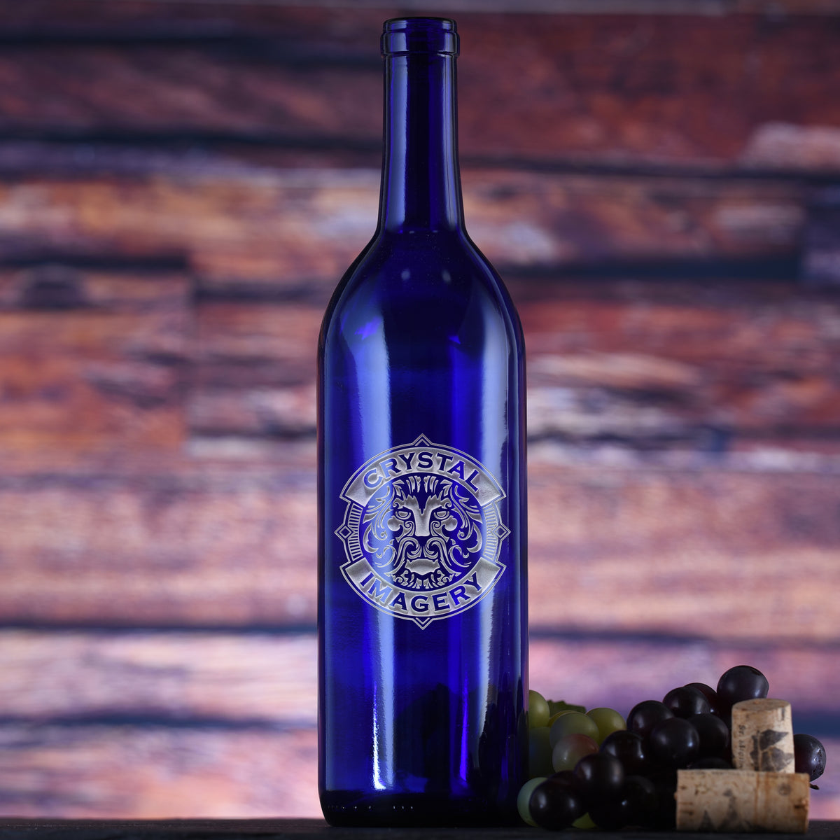 Logo Wine Bottle, Blue or Green