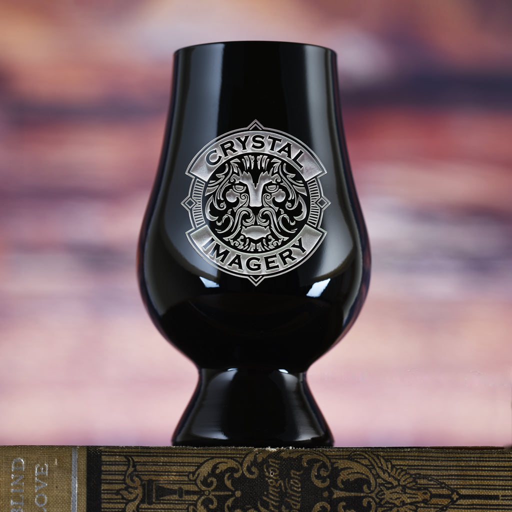 Custom Logo Engraved Black Glencairn Glass