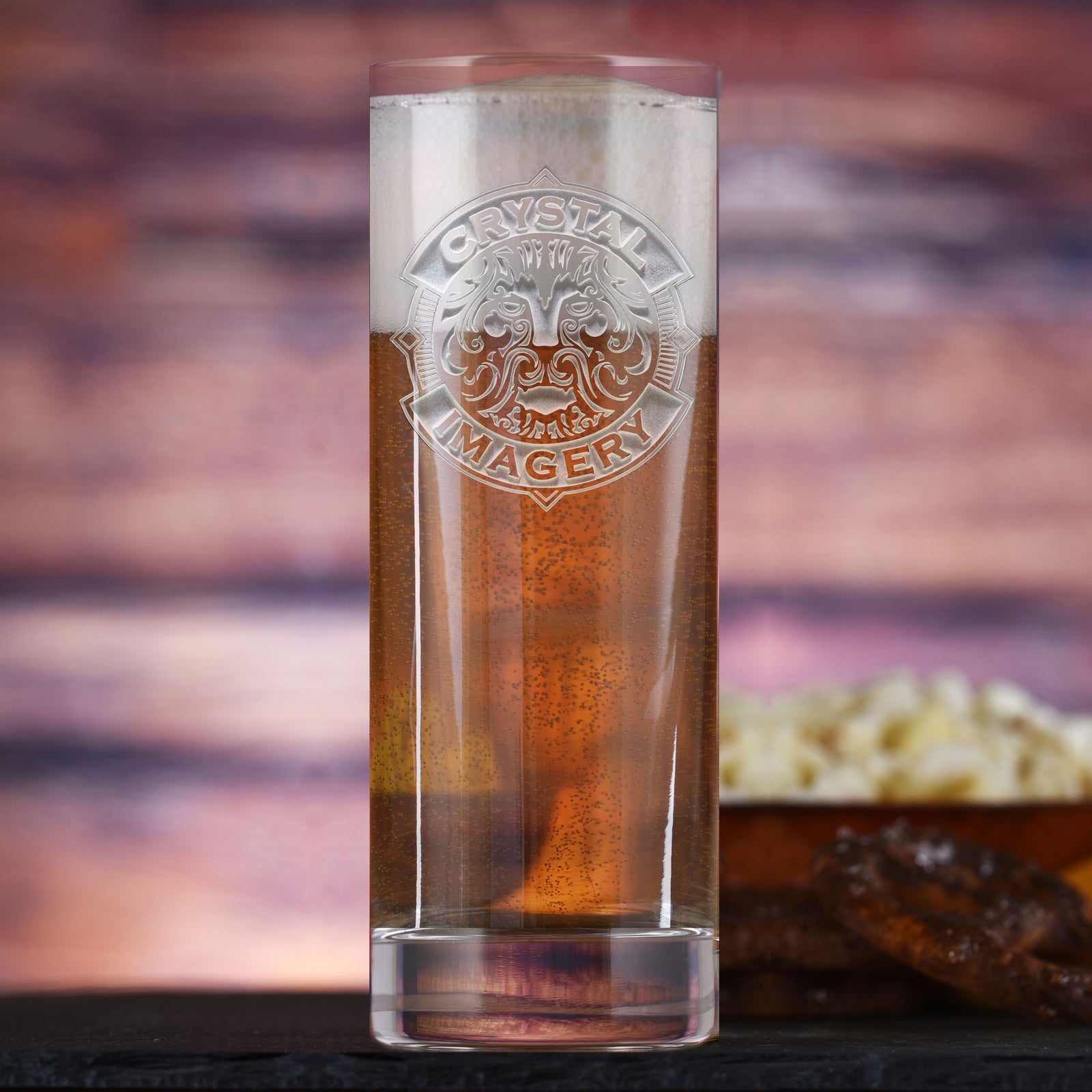 Your Logo Stolzle Crystal Engraved New York Tall Tumbler