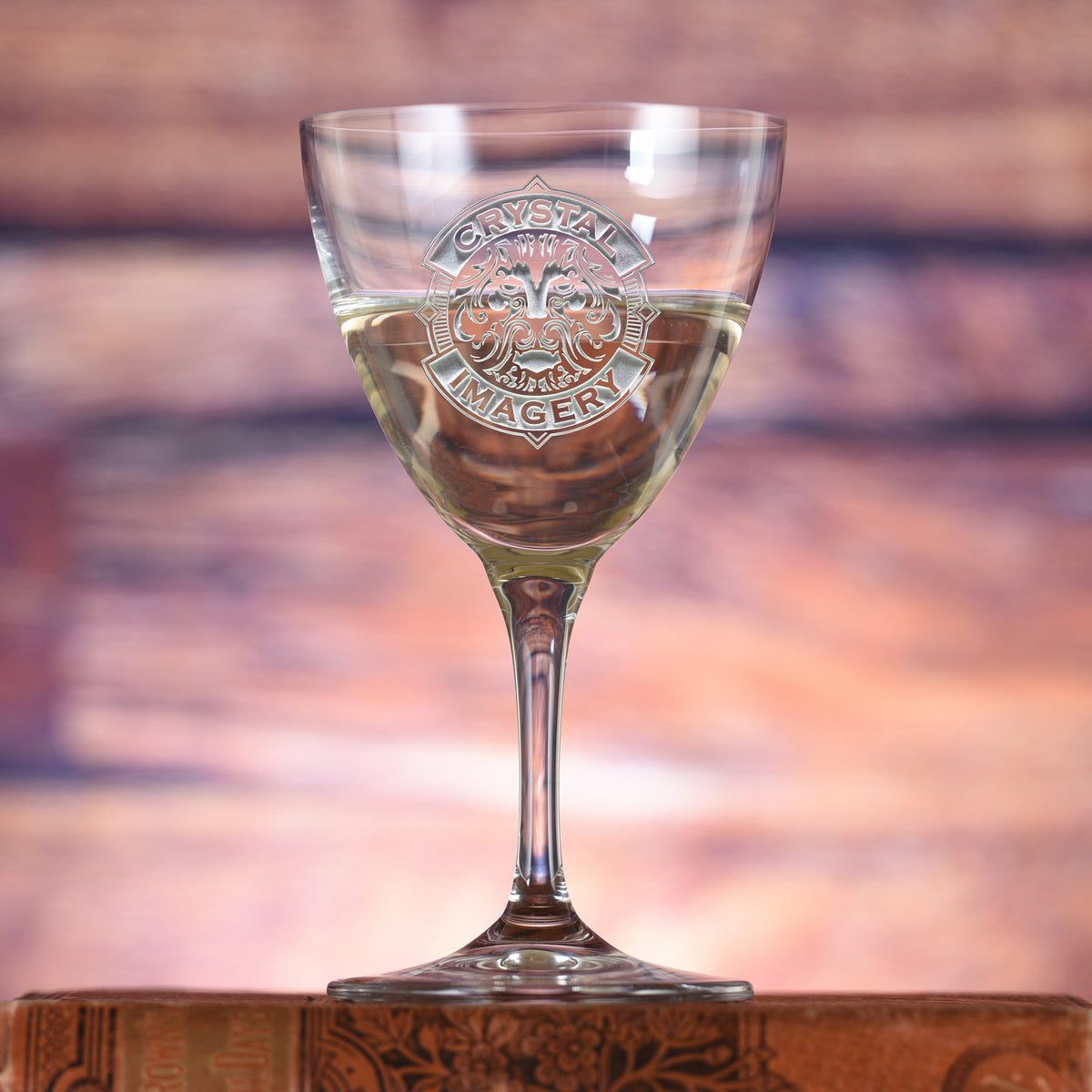 Nick &amp; Nora Crystal Martini Glass, Etched With Your Logo