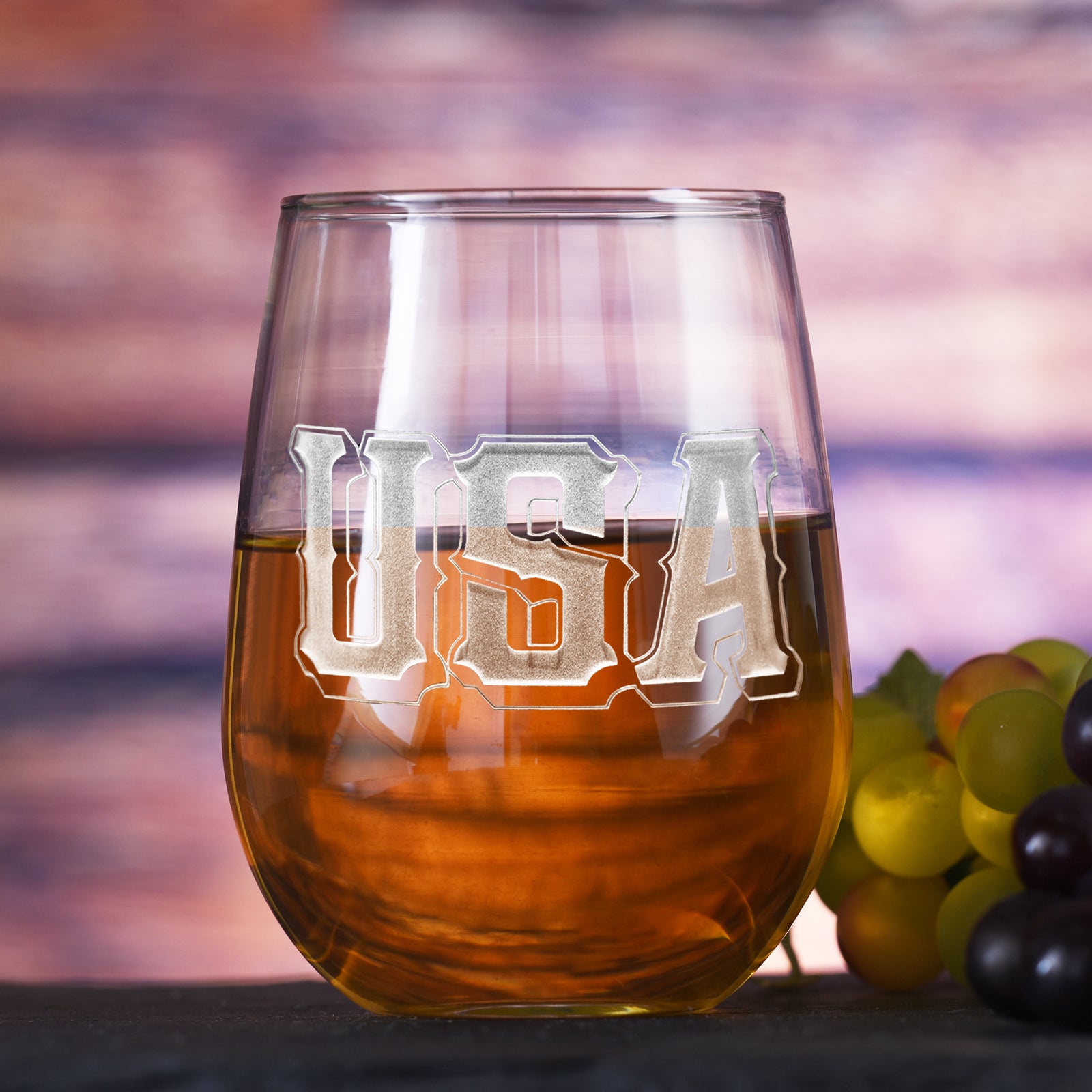 USA Pride, Stemless Wine Glass