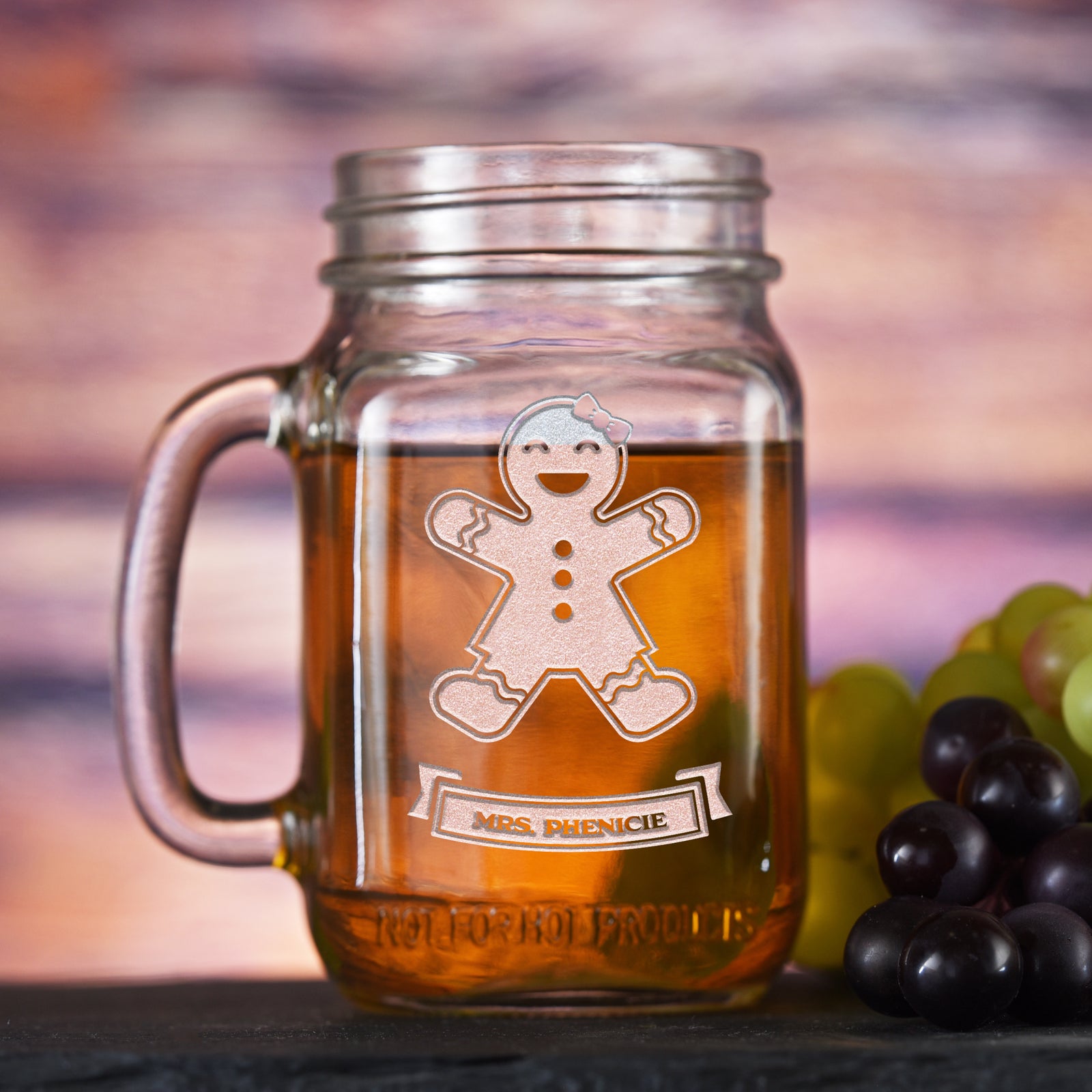 Personalized Gingerbread Man or Woman Mason Jar Mug