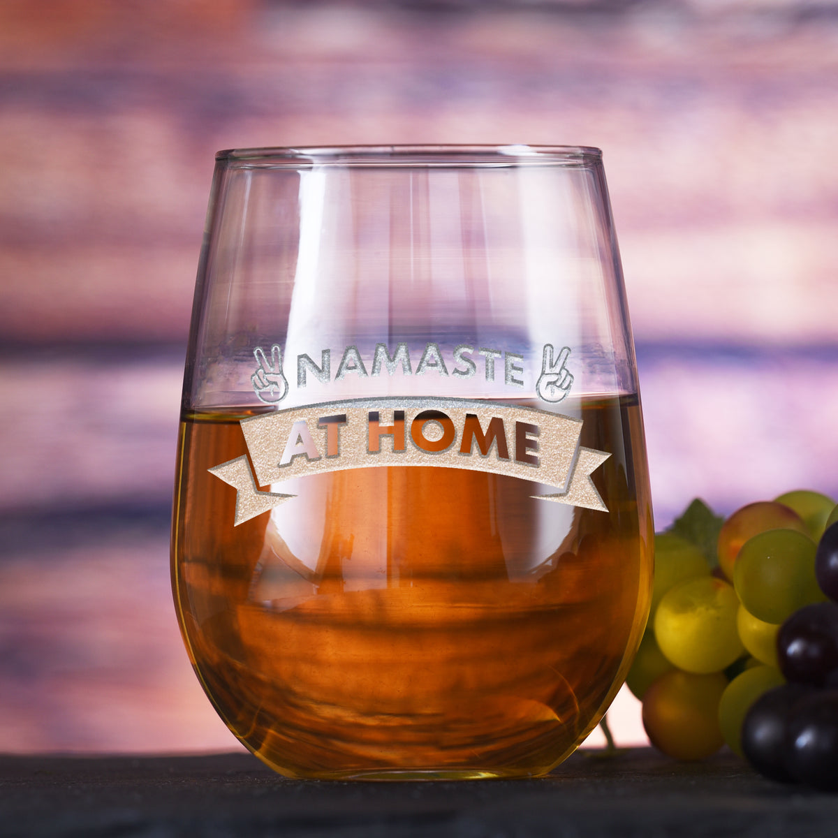 Namaste At Home Quarantine, Stemless Wine Glass