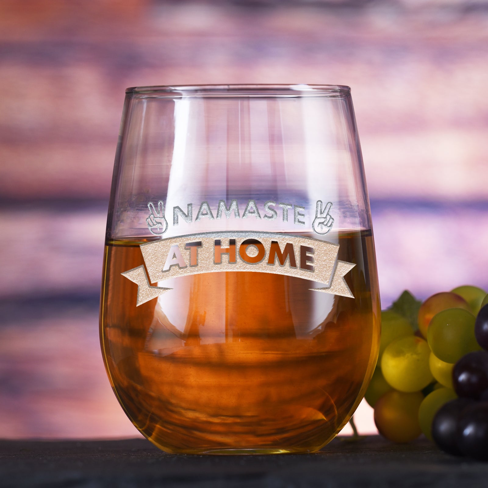 Namaste At Home Quarantine, Stemless Wine Glass