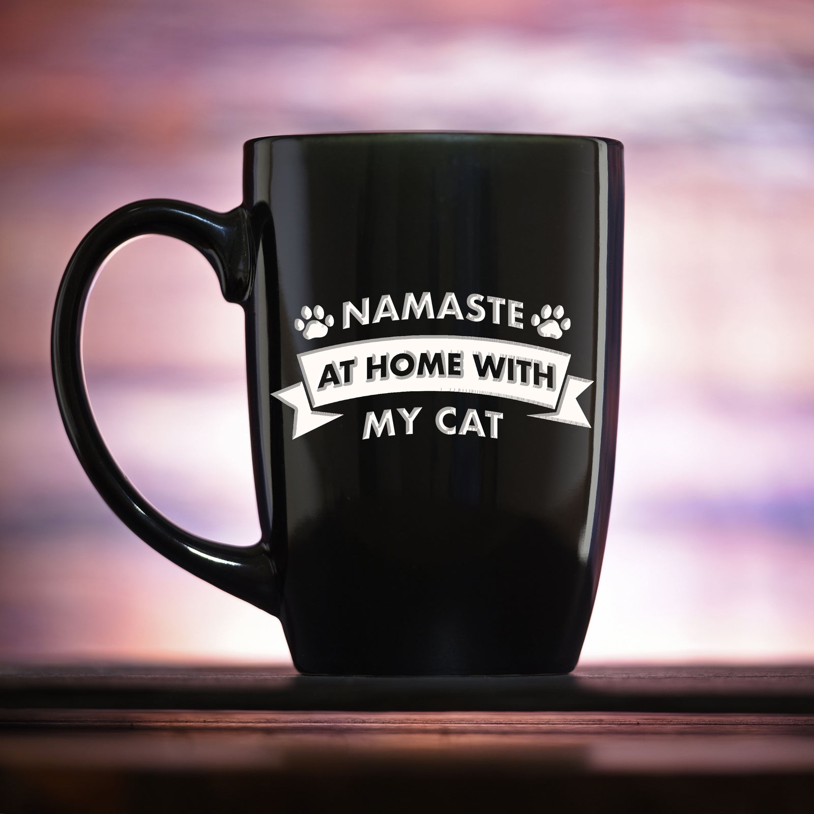 "Namaste At Home With My Cat" Social Distancing Coffee Mug Gift