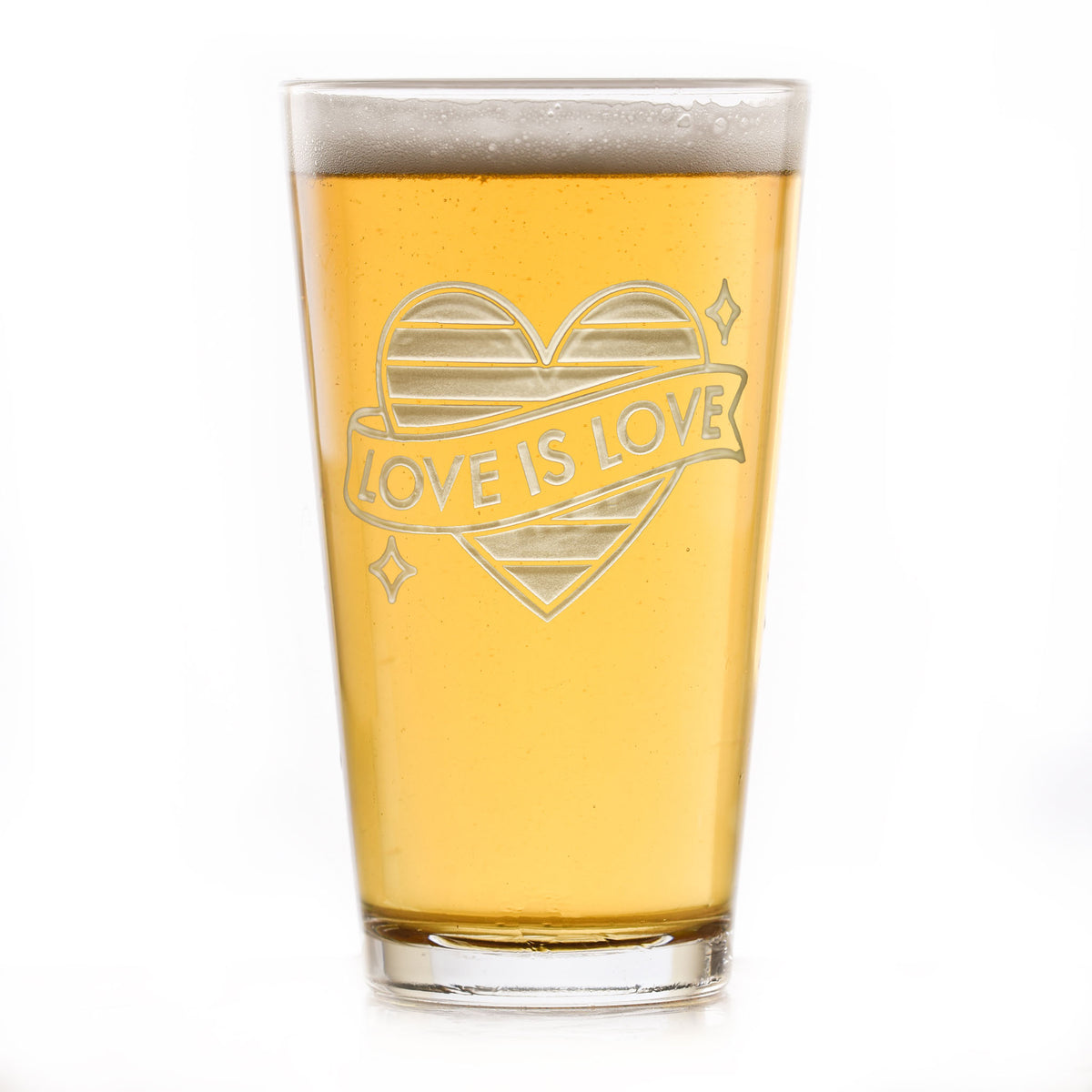 LGBTQ Pride Gifts, Etched Pub Pint Beer Glasses